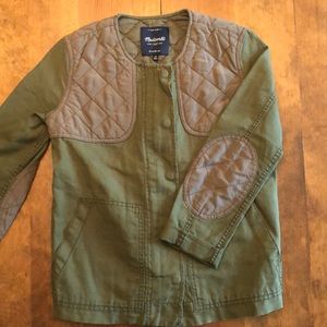 Madewell army green light weight jacket, size xs